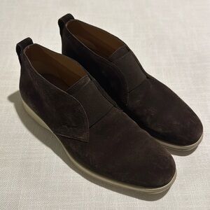 FERRAGAMO MENS BROWN SUEDE MID LOAFER - SIZE 7.5